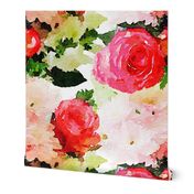 LARGE PRINT Watercolor Roses