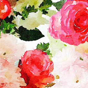 LARGE PRINT Watercolor Roses