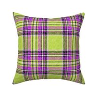 Dashing Stewart plaid in Mauve + Lime in a linen-weave by Su_G_©SuSchaefer 