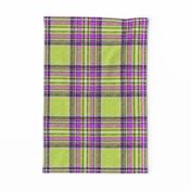 Dashing Stewart plaid in Mauve + Lime in a linen-weave by Su_G_©SuSchaefer 