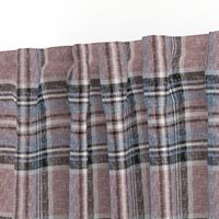 Subtle Stewart plaid in Mocha + Gray-blues in a linen-weave by Su_G_©SuSchaefer