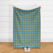 Sun + Sky Stewart plaid in blue + yellow, linen-weave by Su_G_©SuSchaefer