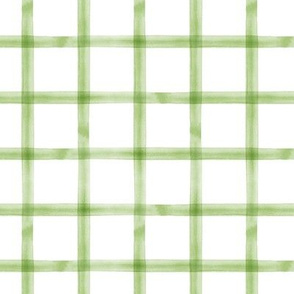 watercolor window pane plaid || greenery