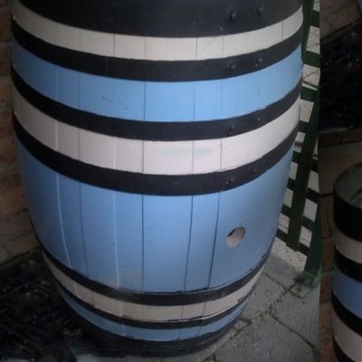 Blue wine barrel