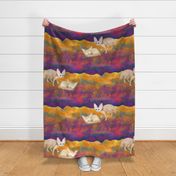 FAT QUARTER DESIGN SAND FOXES IN THE DESERT NIGHT SAHARA FENNEC XL