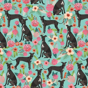 italian greyhound florals fabric best dogs and flowers design 