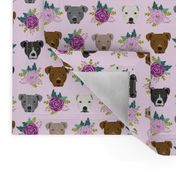 pitbull floral head design pitbulls fabric floral dog head