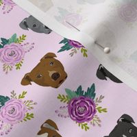 pitbull floral head design pitbulls fabric floral dog head