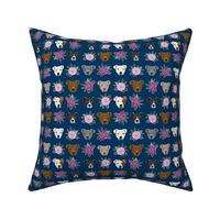 pitbull floral head design pitbulls fabric floral dog head