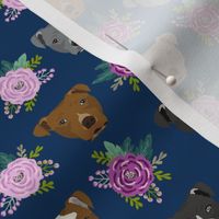 pitbull floral head design pitbulls fabric floral dog head