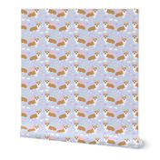 corgi unicorn pastel fabric cute corgi illustration design - purple