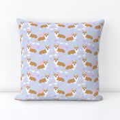 corgi unicorn pastel fabric cute corgi illustration design - purple