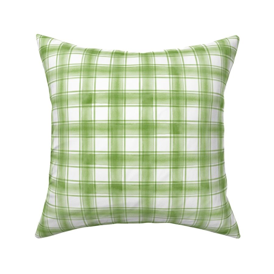 watercolor plaid || greenery double