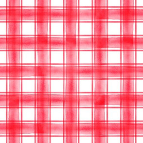 watercolor plaid || rose red double