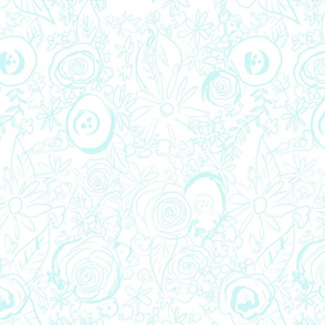 In The Garden Sketchy Floral // Light Mint