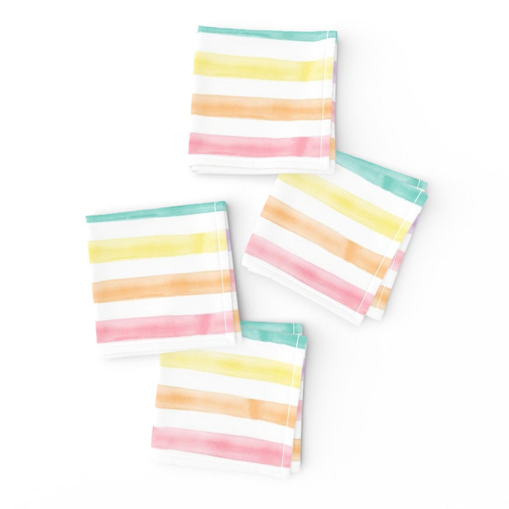 watercolor multi stripe || easter spring fabric