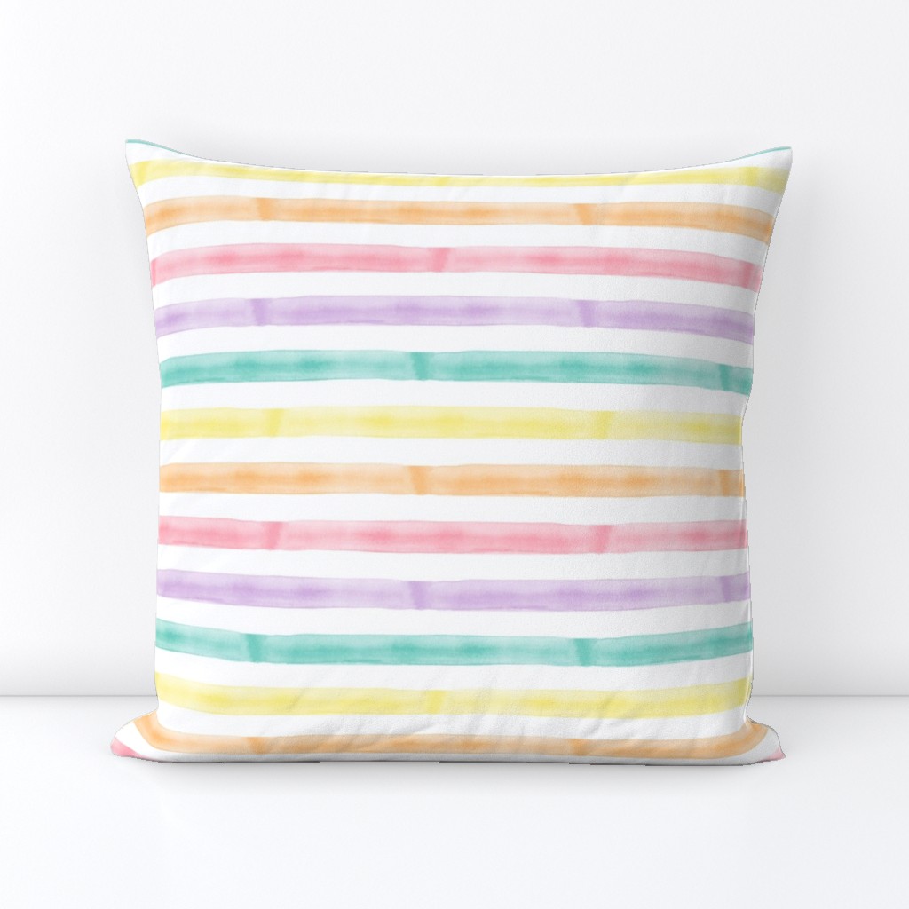 watercolor multi stripe || easter spring fabric