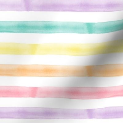 watercolor multi stripe || easter spring fabric