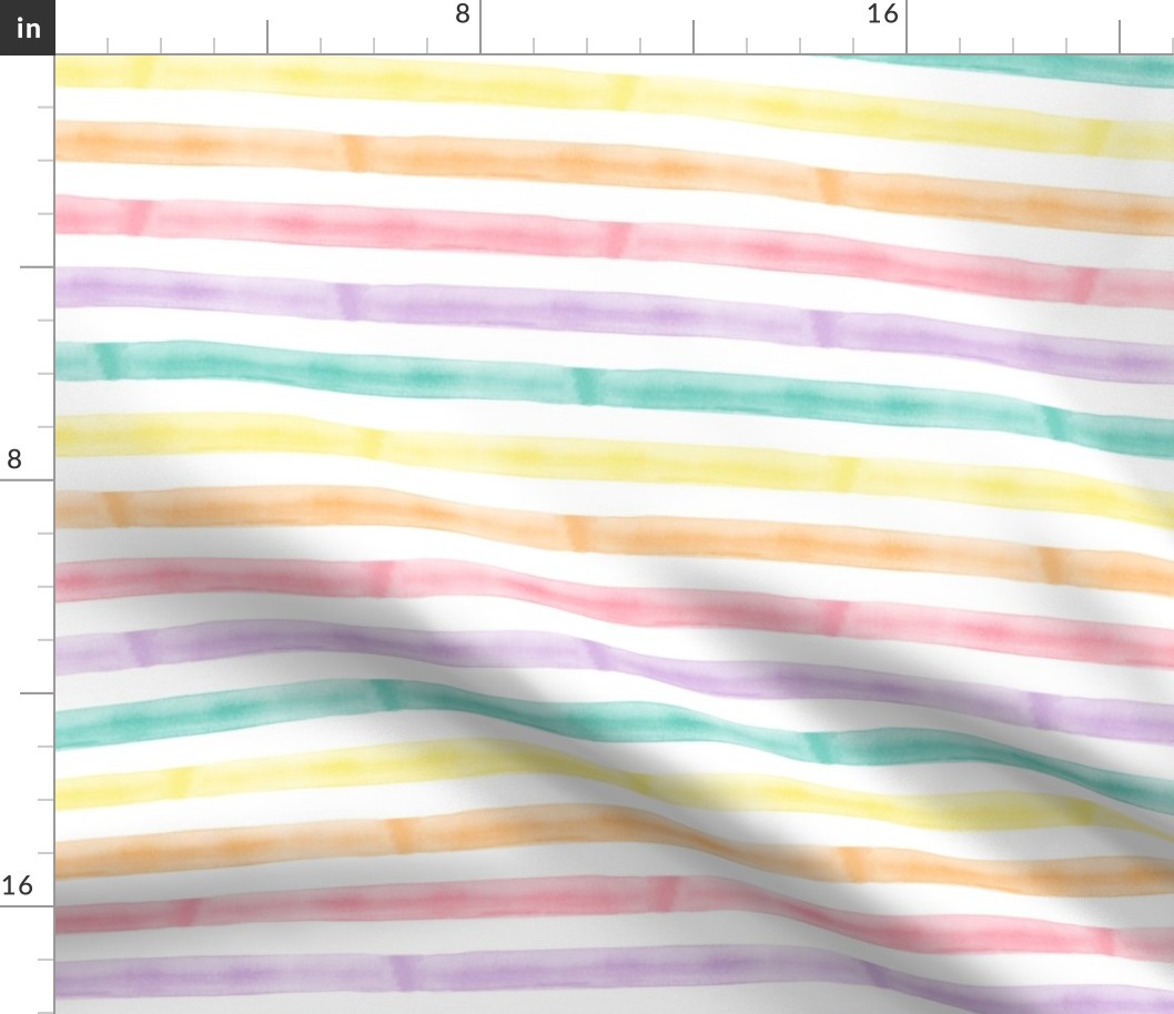 watercolor multi stripe || easter spring fabric