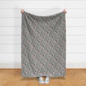 Coffee Latte Geometric Patterned Black & White Pink Mint Yellow on Grey