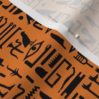 Egyptian Hieroglyphics on Orange // Small