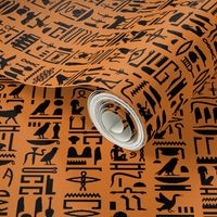 Egyptian Hieroglyphics on Orange // Small