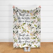 though she be but little, she is fierce baby blanket // blush sprigs and blooms