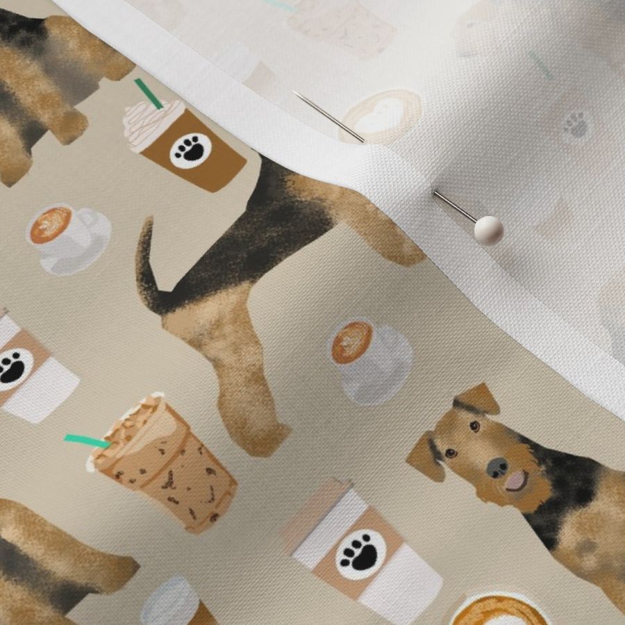 airedale terrier dog fabric cute dogs coffee dogs fabric coffee fabric