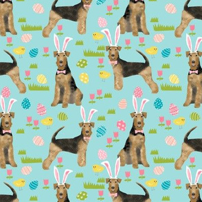 airedale terrier dog fabric cute dogs spring easter fabric - easter egg cute dogs design