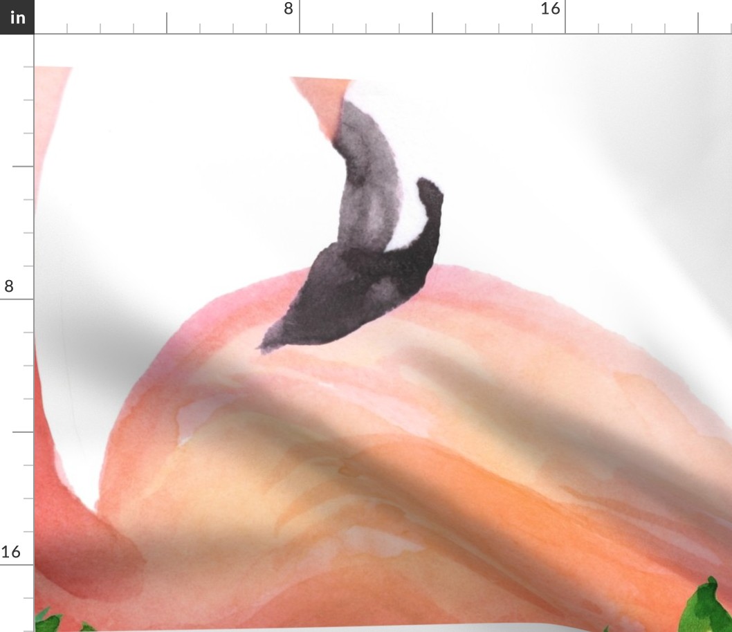2 Yards - Floral Flamingo - 56"x72"