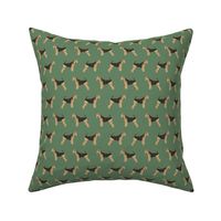 airedale terrier dog fabric cute dogs neutral sewing dog fabric - medium green