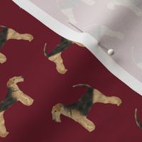 airedale terrier dog fabric cute dogs neutral sewing dog fabric - ruby