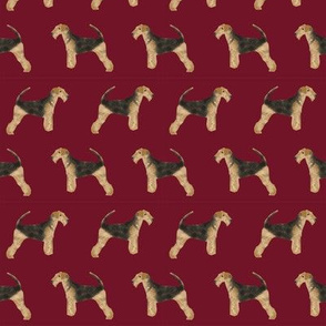 airedale terrier dog fabric cute dogs neutral sewing dog fabric - ruby