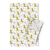 Adorable little baby bunny geometric scandinavian style rabbit for kids gender neutral black and white ochre yellow