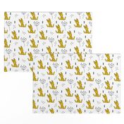 Adorable little baby bunny geometric scandinavian style rabbit for kids gender neutral black and white ochre yellow