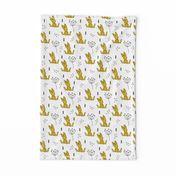 Adorable little baby bunny geometric scandinavian style rabbit for kids gender neutral black and white ochre yellow