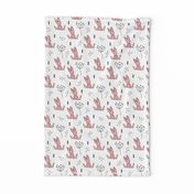 Adorable little baby bunny geometric scandinavian style rabbit for kids gender neutral black and white pink