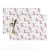 Adorable little baby bunny geometric scandinavian style rabbit for kids gender neutral black and white pink