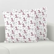 Adorable little baby bunny geometric scandinavian style rabbit for kids gender neutral black and white lilac