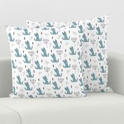 Adorable little baby bunny geometric scandinavian style rabbit for kids gender neutral black and white blue