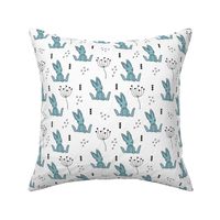 Adorable little baby bunny geometric scandinavian style rabbit for kids gender neutral black and white blue