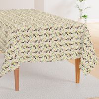 basset hound easter fabric cute spring pastel dogs design - cream