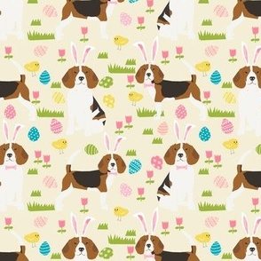 beagle dog easter fabric cute spring pastel dogs design - cream
