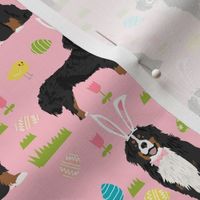 bernese mountain dog easter fabric cute spring pastel dogs design - pink