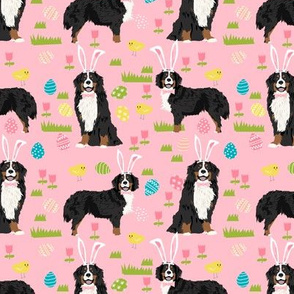 bernese mountain dog easter fabric cute spring pastel dogs design - pink