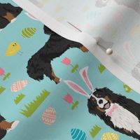 bernese mountain dog easter fabric cute spring pastel dogs design - blue