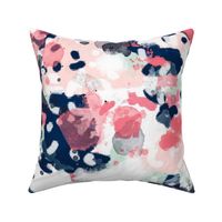 ellie abstract coral navy mint pink girls abstract fabric painterly