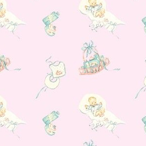 Vintage Baby Room Repeat in Light Pink