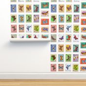 extra-large butterfly postage stamps from Hungary, on white