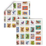 extra-large butterfly postage stamps from Hungary, on white